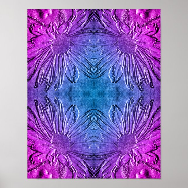 Poster Effet sculpté Black Eyed Susan Flower Abstrait (Devant)