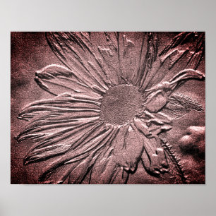 Poster Effet Sculpté Fleur de Susan aux Yeux Noirs Art 
