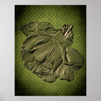 Effet sculpté Vert Rosebud Art Floral