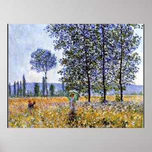 Poster Effet soleil sous les peupliers, impressionnisme,