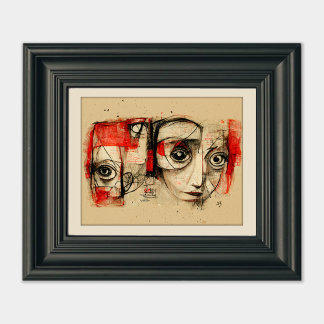 Poster Effigie de Twin - Visages & Yeux Art Abstrait