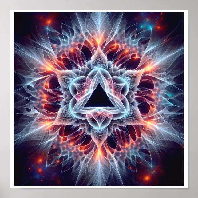 Poster Effondrement de l'étoile fractale dans la fleur co (Devant)