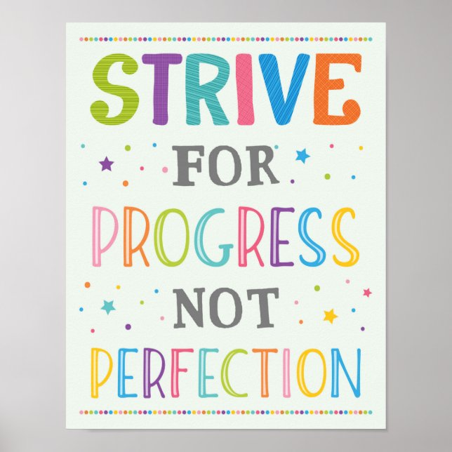 Poster Efforcez-Vous De Progresser Et Non De Parfaire L'E (Devant)