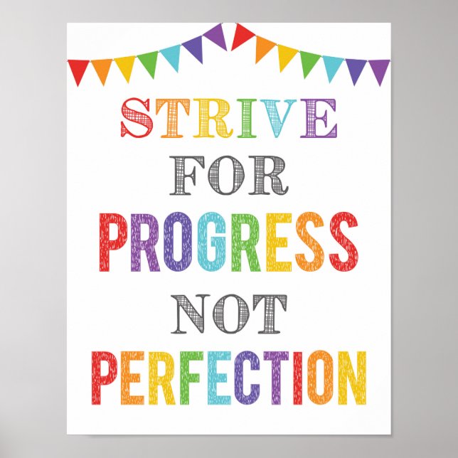 Poster Efforcez-Vous De Progresser Et Non De Parfaire L'E (Devant)