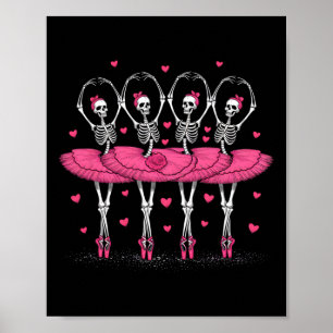 Poster Éffrayant Byllerina Skeleton Danser Drôle Hallowee