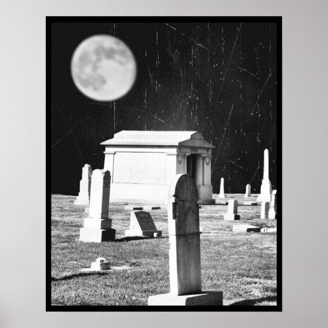 Poster éffrayant de cimetière (Devant)