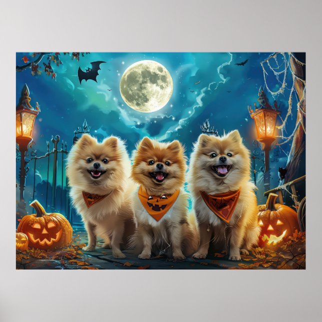 Poster Éffrayant d'Halloween de Poméranie (Devant)