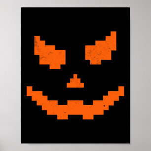 Poster Effrayant Halloween Jack-o'-lantern Citrouille mal