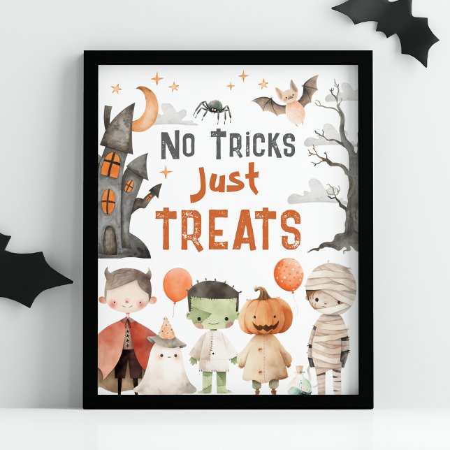 Poster Éffrayant Halloween Party No Tricks Just Traite Si (Créateur téléchargé)