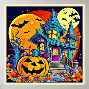Poster Éffrayant Haunted House