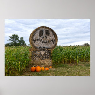 Poster Éffrayant Hay Bale