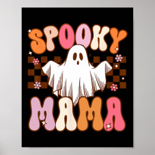 Poster Éffrayant Mama Halloween Maman Ghost Costume Retro