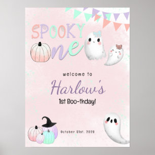 Poster Éffrayant One Pastel Halloween Bienvenue