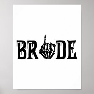 Poster Éffrayante mariée Groom gothique Halloween Mariage