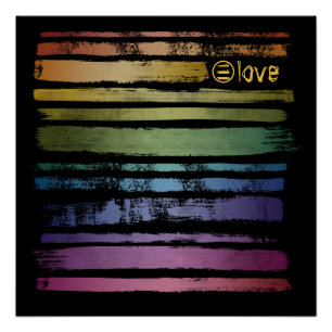 Poster Égalité Amour Brush Stripes LGBTQ ID656