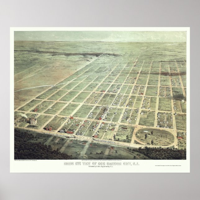 Poster Egg Harbour City, NJ Carte panoramique - 1865 (Devant)
