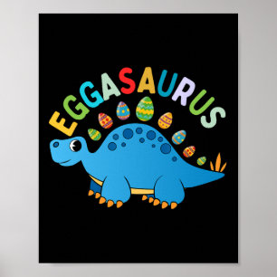 Poster Eggasaurus Chasse Aux Oeufs De Pâques Dinosaure St