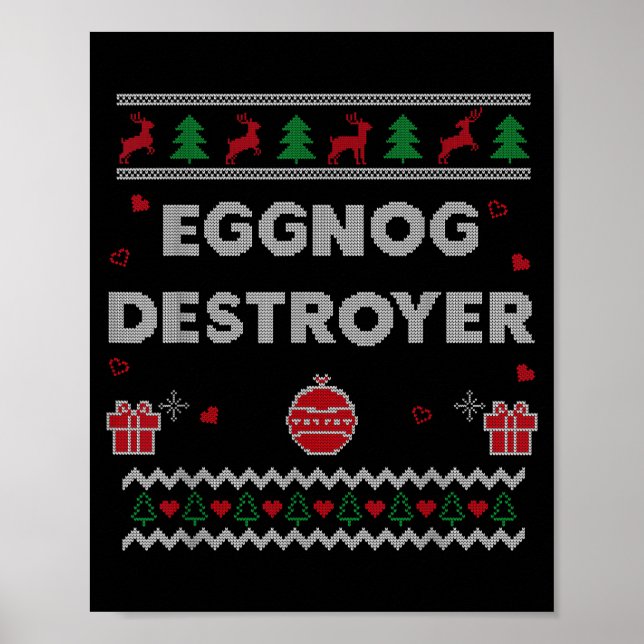 Poster Eggnog Lover Funny Ugly Christmas Style Xmas Gift  (Devant)