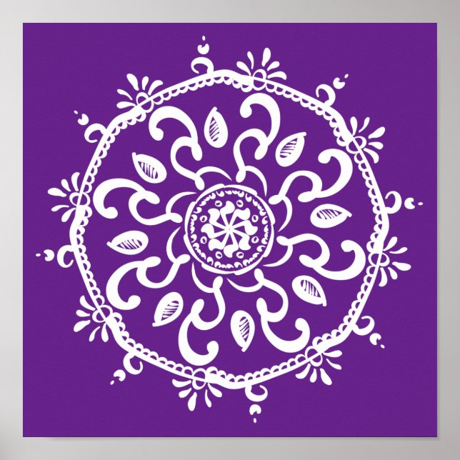 Poster Eggplant Mandala (Devant)
