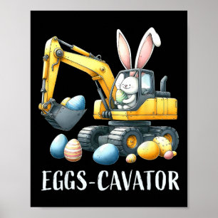 Poster Eggscavator Chasse aux Oeufs de Pâques Camions de