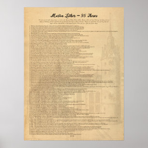 Poster Église (anglaise) de Wittenberg de thèses de