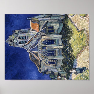 Poster Eglise Auvers Sur Oise peinture Vincent van Gogh