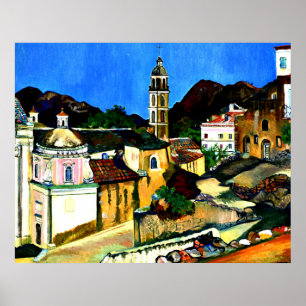 Poster Eglise de Belgodere, Corse, art