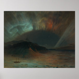 Poster Église de Frederic Edwin - l'aurore Borealis