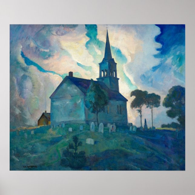 Poster Église de Ridge par Newell Convers Wyeth (Devant)