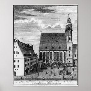 Poster Eglise et école St. Thomas à Leipzig, 1723