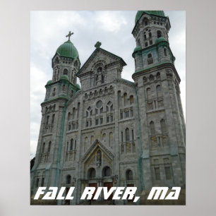 Poster Église gothique, Rivière de l'Automne, Massachuset