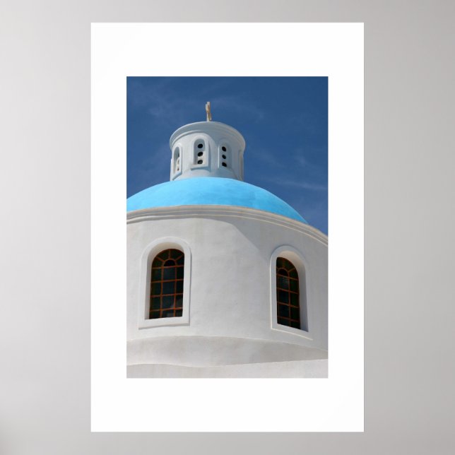 Poster Église grecque de Santorin (Devant)