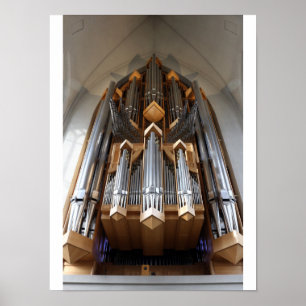 Poster Église Hallgrímskirkja orgue à tuyaux Islande