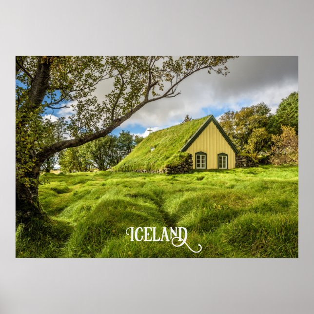 Poster Église islandaise de Turf (Devant)