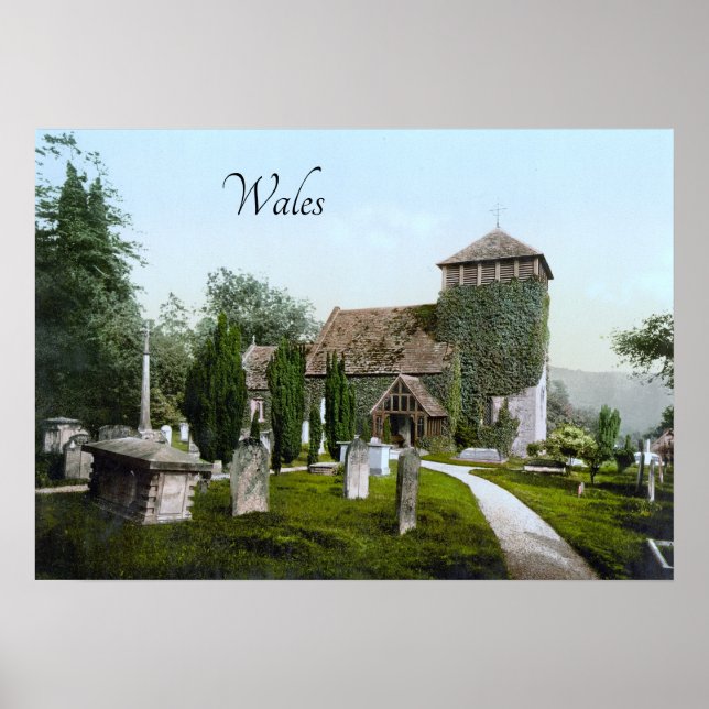 Poster Église près de Monmouth (1900) (Devant)