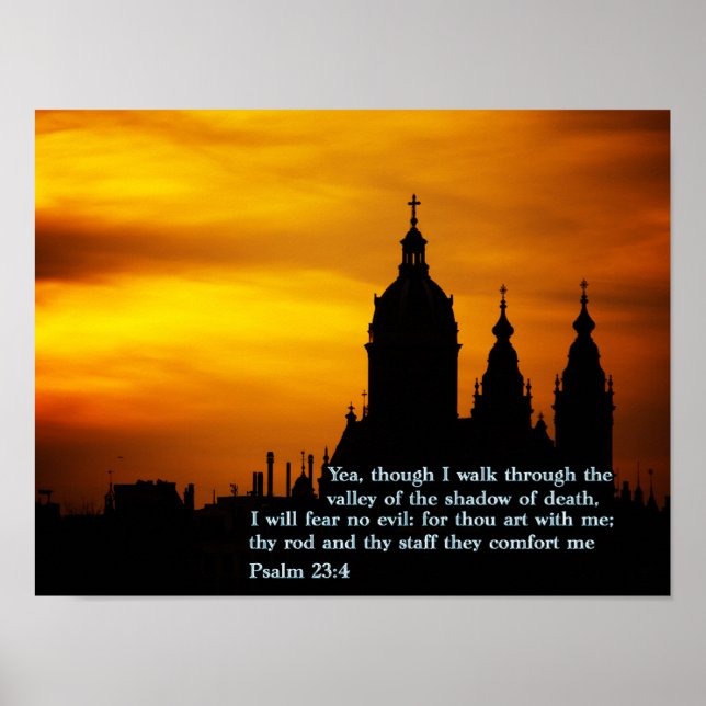 Poster Église Psaume 23:4 (Devant)