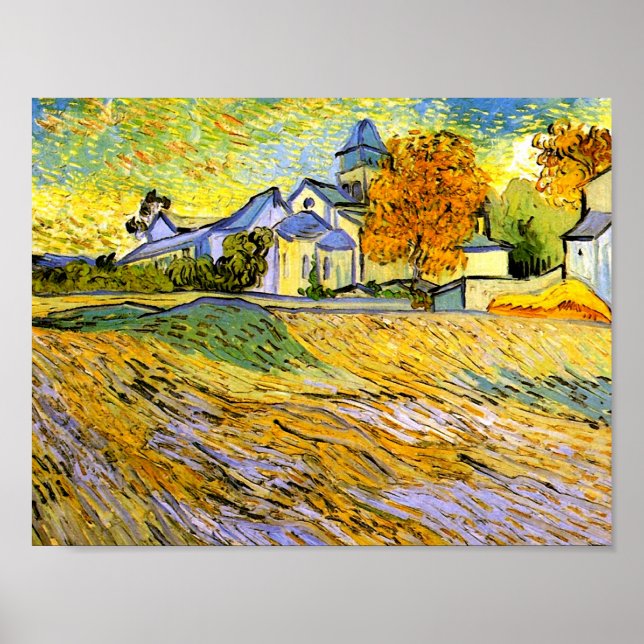 Poster Eglise Saint-Paul-de-Mausole, Van Gogh (Devant)