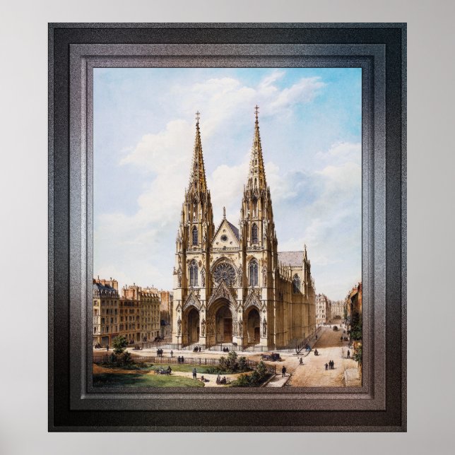 Poster Église Sainte-Clotilde à Paris par Max Berthelin (Devant)