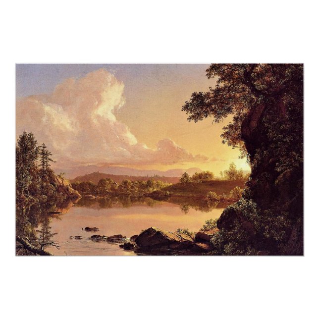 Poster Église - Scène sur le ruisseau Catskill, (Devant)
