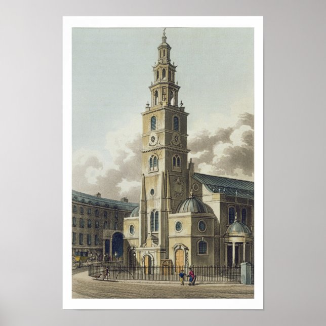 Poster Eglise St. Clément Danes, pub. par Rudolph Ackerma (Devant)