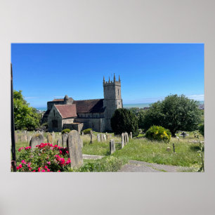 Poster Église St Leonards Hythe vue d'en haut