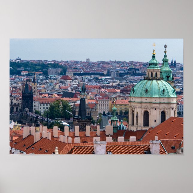 Poster Eglise St Nicolas et toits de Prague (Devant)