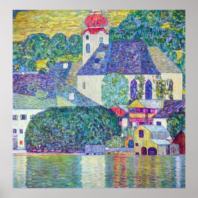 Poster Eglise St Wolfgang par Klimt (Devant)