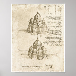Poster Églises voûtées, Leonardo da Vinci, 1488