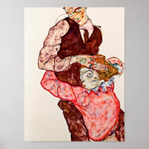 Poster Egon Schiele - amants
