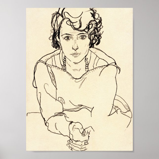 Poster Egon Schiele - Femme assise (Devant)