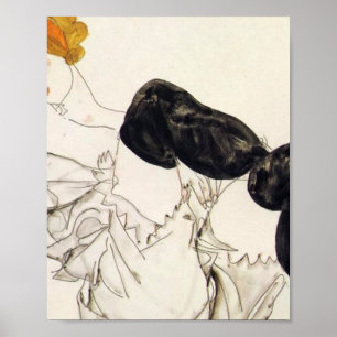 Poster Egon Schiele - Femme En Bas Noirs
