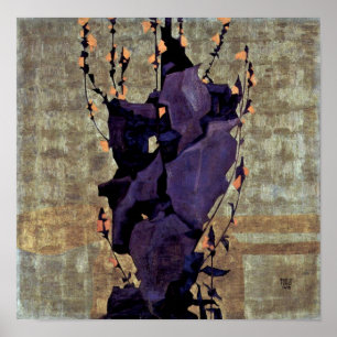 Poster Egon Schiele - Fleurs stylisées encore vie