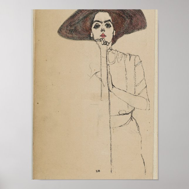 Poster Egon Schiele - Portrait De Femme (Devant)