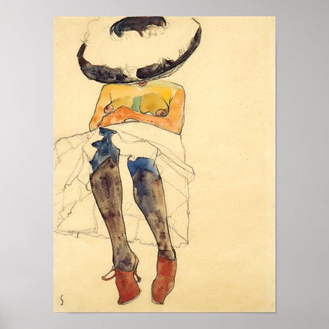 Poster Egon Schiele Reproduction (Devant)